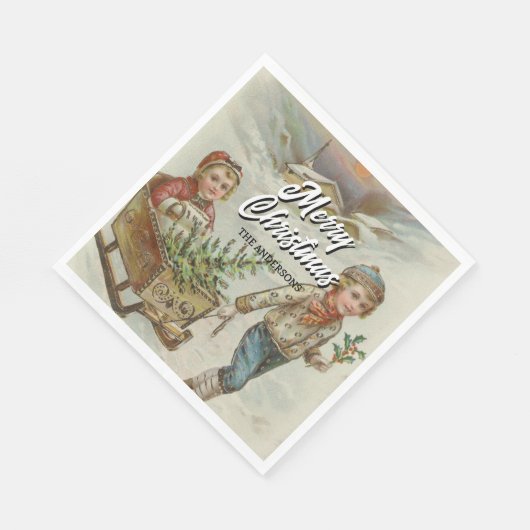  Sleigh Ride Kerstboom servetten (Hoek)