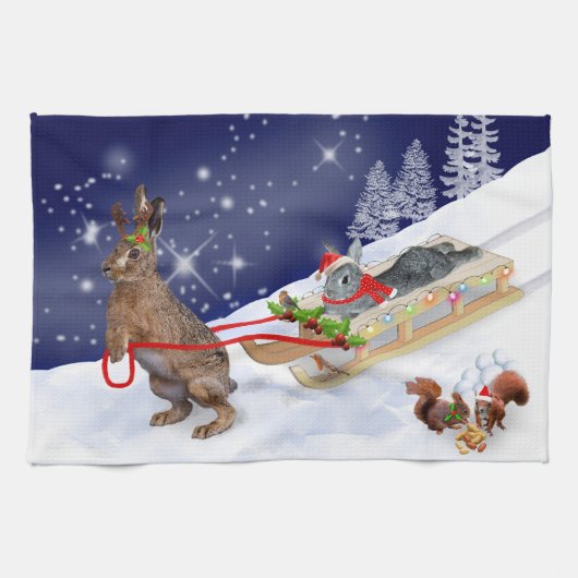 Sleigh Ride Kitchen Towel Theedoek (Horizontaal)