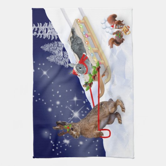 Sleigh Ride Kitchen Towel Theedoek (Verticaal)
