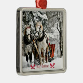 Sleigh Ride, Merry Christmas Metalen Ornament (Rechts)