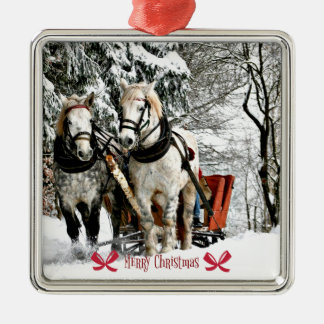 Sleigh Ride, Merry Christmas Metalen Ornament