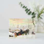 Sleigh Ride Painting Briefkaart (Staand voorkant)