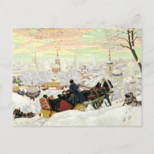 Sleigh Ride Painting Briefkaart