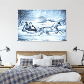 "Sleigh Ride" (seleniumtoon) gewikkeld canvas prin (Insitu (Slaapkamer))