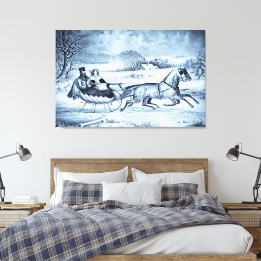 "Sleigh Ride" (seleniumtoon) gewikkeld canvas prin (Insitu (Slaapkamer))