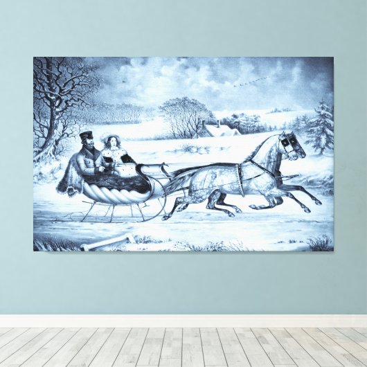 "Sleigh Ride" (seleniumtoon) gewikkeld canvas prin (Insitu (Houten vloer))