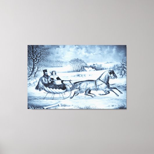 "Sleigh Ride" (seleniumtoon) gewikkeld canvas prin Afdruk (Voorkant)