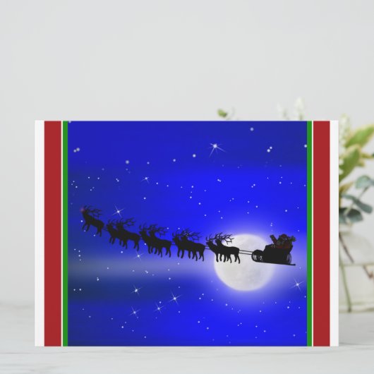 Sleigh Ride Silhouette Kaart (Staand voorkant)