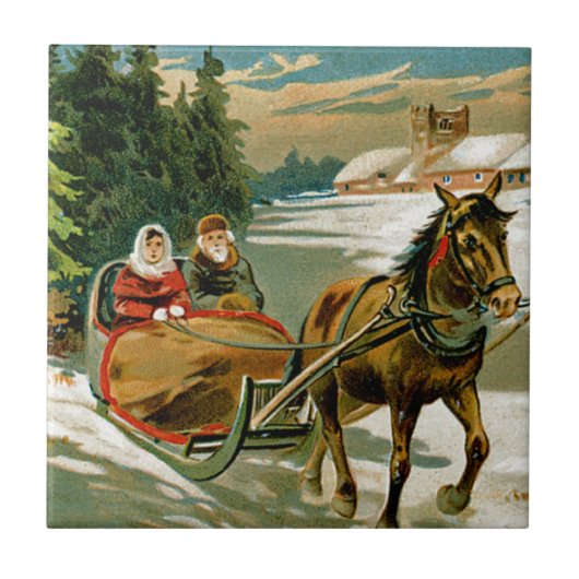 Sleigh Ride Tegeltje (Voorkant)