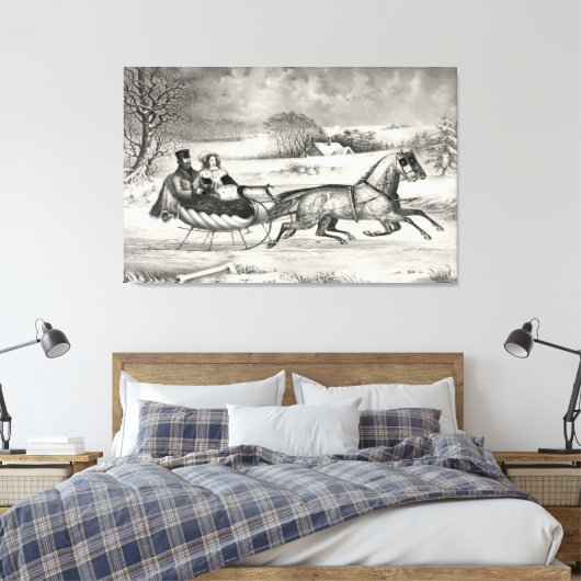 "Sleigh Ride" verpakt canvas print (Insitu (Slaapkamer))