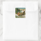 Sleigh Ride Vierkante Sticker (Tas)