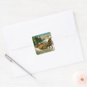 Sleigh Ride Vierkante Sticker (Envelop)