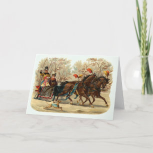 "Sleigh Ride" Vintage Kerst Kaart