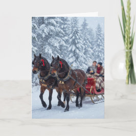 Sleigh rides and snowfall- Christmas Card Kaart