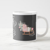 Sleigh Rides en Hot Cacao Kerst Grijs Grote Koffiekop (Rechts)