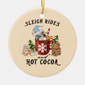 Sleigh Rides en Hot Cocoa – Scandinavische Gnoom Keramisch Ornament (Voorkant)