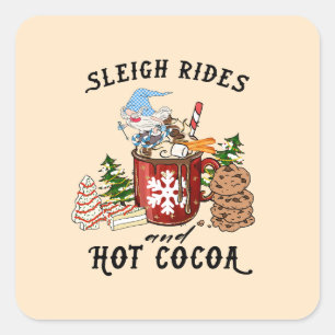 Sleigh Rides en Hot Cocoa – Scandinavische Gnoom Vierkante Sticker