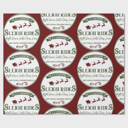 Sleigh Rides Kerstmis Cadeaupapier (Vlak)