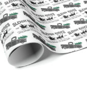 Sleigh Rides Rustic Black Truck Kerstmis Cadeaupapier (Rol Hoek)