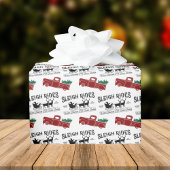 Sleigh Rides Rustic Red Truck Kerstmis Cadeaupapier