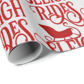 Sleigh Rides Typography Patroon Cadeaupapier (Rol Hoek)