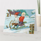 Sleigh riding at Christmas time Briefkaart (Voorkant)