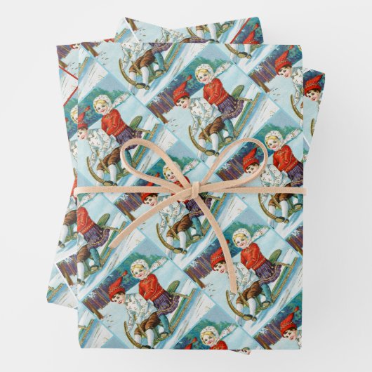 Sleigh riding at Christmas time Inpakpapier Vel (In situ)