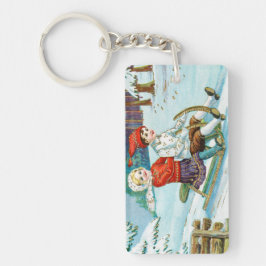 Sleigh riding at Christmas time Sleutelhanger