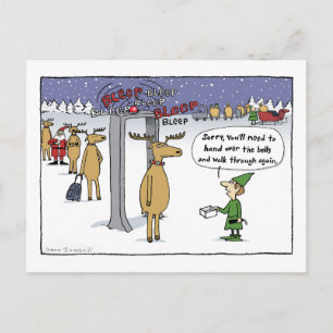"Sleigh Security" Funny Christmas-Cartoon Briefkaart