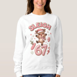 Sleigh Six Seven Schattig Rendier Kerst Meme Trui