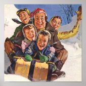 Sleigh Snow Fun kerst Poster (Voorkant)