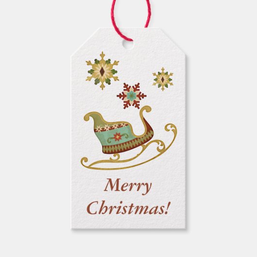 Sleigh Snowflake Holiday Cadeaulabel (Voorkant)