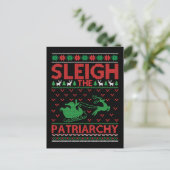 Sleigh The Patriarchy Feminist Christmas Briefkaart (Staand voorkant)