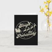 Sleigh the Patriarchy Feminist Kerstmis Kaart (Gele Bloem)