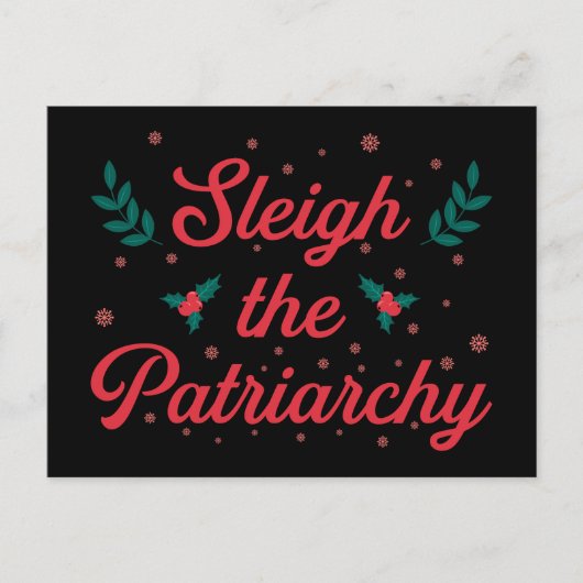 Sleigh The Patriarchy Feministische Kerstmis Briefkaart (Voorkant)