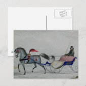 Sleigh van paard briefkaart (Voorkant / Achterkant)