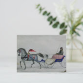 Sleigh van paard briefkaart (Staand voorkant)