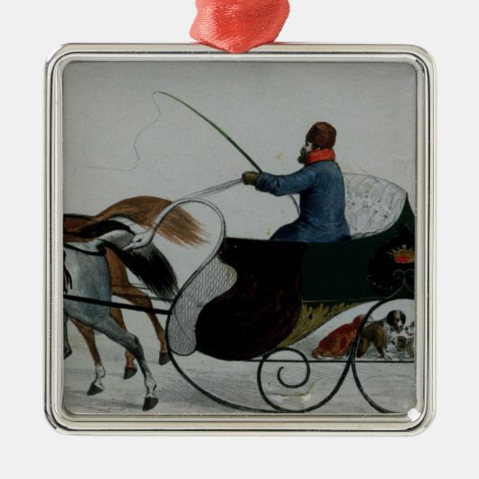 Sleigh van paard metalen ornament (Voorkant)