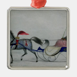 Sleigh van paard metalen ornament