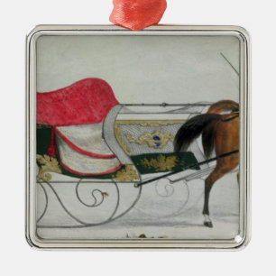 Sleigh van paard metalen ornament