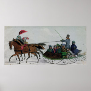 Sleigh van paard poster