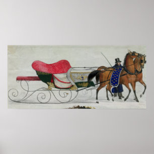 Sleigh van paard poster