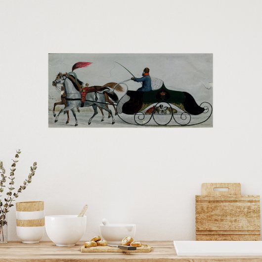 Sleigh van paard poster (Keuken)