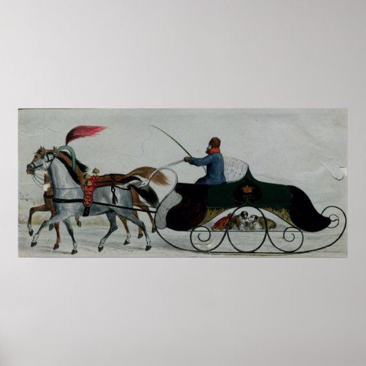 Sleigh van paard poster (Voorkant)