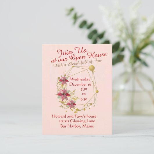 Sleigh Vol Leuke Vakantie Uitnodiging (Staand voorkant)