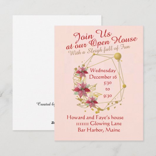 Sleigh Vol Leuke Vakantie Uitnodiging (Voorkant / Achterkant)