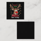 Sleigh Wat? Hilarische kijk op kerstcustomiza Vierkante Visitekaartje (Voorkant / Achterkant)