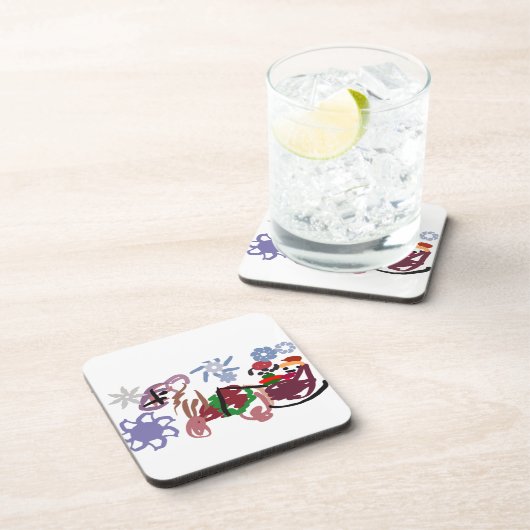 Sleigh winter Bier Onderzetter (Rechterzijde)