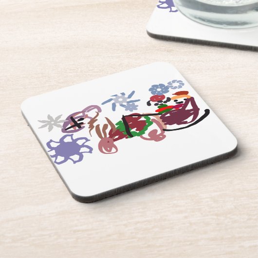  Sleigh winter  Bier Onderzetter (Linkerzijde)