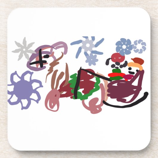  Sleigh winter  Bier Onderzetter (Voorkant)